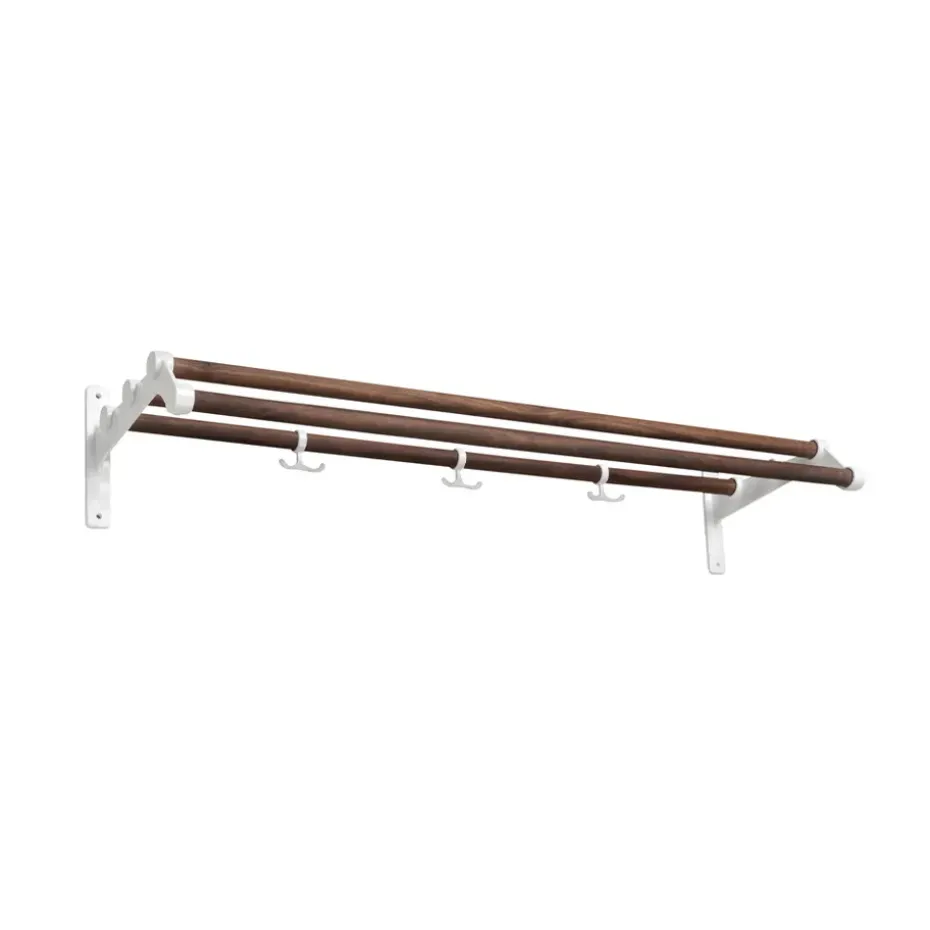 Nostalgi 291 hat shelf, Walnut, white