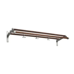 Nostalgi 291 hat shelf, Walnut, aluminium