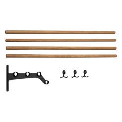 Nostalgi 291 inbuilt hat rack 100 cm, Bamboo-black