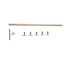 Nostalgi add-on Hook rack, Oak, aluminium stand