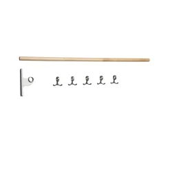 Nostalgi add-on Hook rack, Birch, aluminium stand