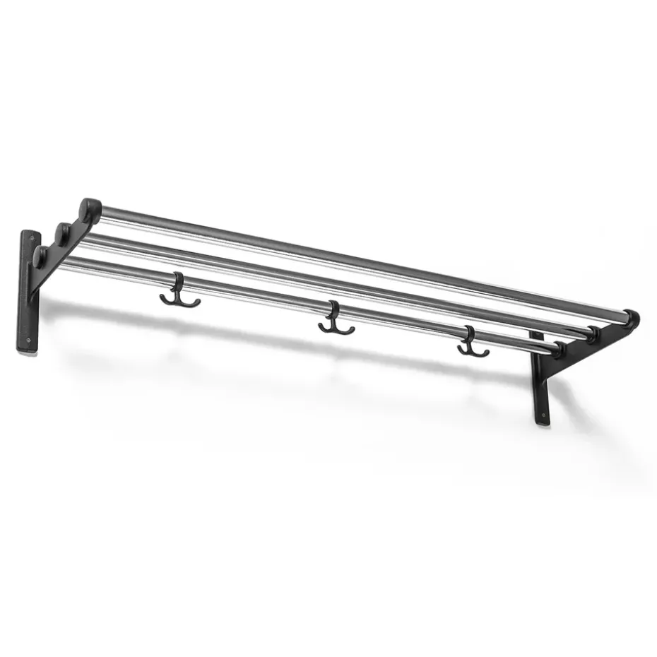 Nostalgi hat shelf/ shoe shelf, chrome, black