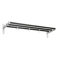Nostalgi hat shelf/ shoe shelf, Black oiled oak-white