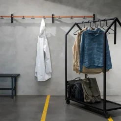Nostalgi Hook rack, Aluminium, black stand
