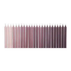 Ombre antique candles 24 pcs, Dark grape