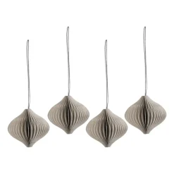 Onion baubles 4-pack, Beige
