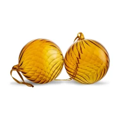 Opacity Christmas tree bauble M Ø8 cm 2-pack, Yellow