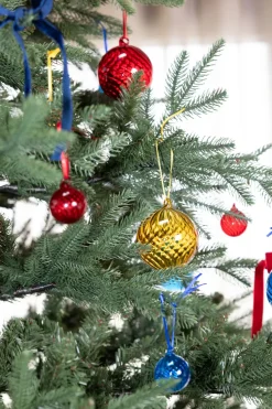 Opacity Christmas tree bauble M Ø8 cm 2-pack, Yellow