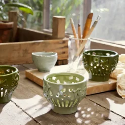 Orangery candle holder Ø9 cm, Spring leaf