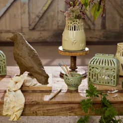 Orangery candle holder Ø9 cm, Spring leaf