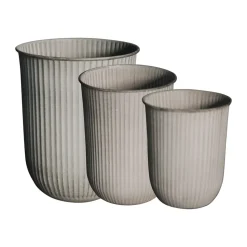 Out stripe flower pot 3-pack, Beige