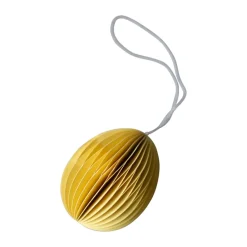 Ovoid Easter decoration paper 7 cm, Yellow