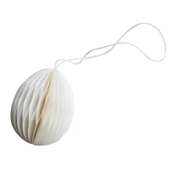 Ovoid Easter decoration paper 7 cm, White