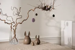 Ovoid paper Easter decoration small 4 cm, Brown