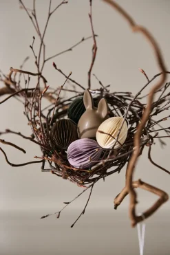 Ovoid paper Easter decoration small 4 cm, Sand