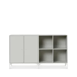 Pair side table, Nordic 09, white lacquered legs
