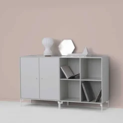 Pair side table, Nordic 09, white lacquered legs