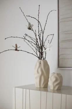 Paper bird decoration hanging 2-pack, Natural