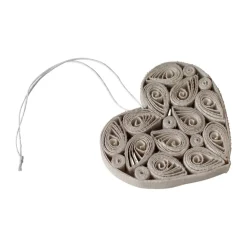 Paper heart 8 cm, Cream