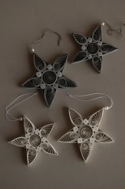 Paper star Christmas decoration 10.5 cm, White