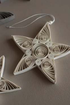 Paper star Christmas decoration 10.5 cm, White