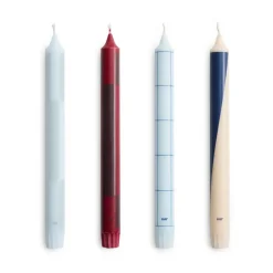 Pattern candle mix 4-pack, Blues-bordeaux