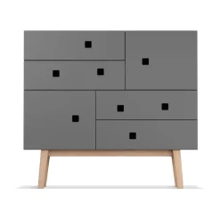 Peep B1 dresser, Slate grey, retro, oak stand