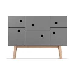 Peep C2 cabinet, Slate grey. retro. oak legs