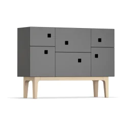 Peep C2 cabinet, Slate grey. White pigmented oak