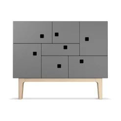 Peep C1 cabinet, Slate grey. White pigmented oak