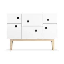 Peep C2 cabinet, White. White pigmented oak