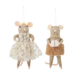Peo Christmas tree decorations wool 2 pieces, Brown, high