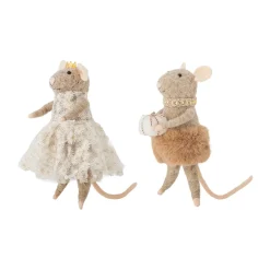 Peo Christmas tree decorations wool 2 pieces, Brown, high