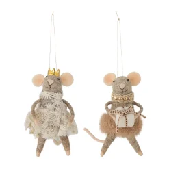 Peo Christmas tree decorations wool 2 pieces, Brown