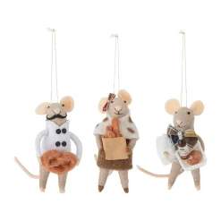 Peo Christmas tree decorations wool 3 pieces, Nature