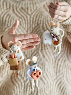 Peo Christmas tree decorations wool 3 pieces, Nature