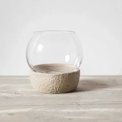 Perlemor Home Hurricane tealight holder Ø16 cm, Beige