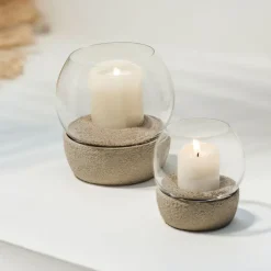Perlemor Home Hurricane tealight holder Ø16 cm, Beige