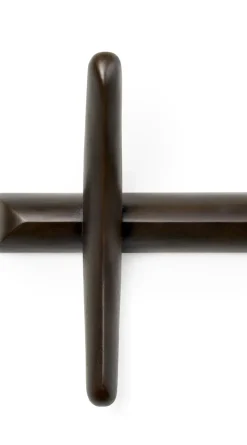 PI clothes hanger 70 cm, Dark brown stained mahogany