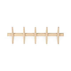 PI coat rack wall-mounted, Lacquered plane tree, 70x21 cm