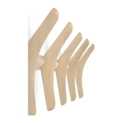 PI coat rack wall-mounted, Lacquered plane tree, 70x21 cm
