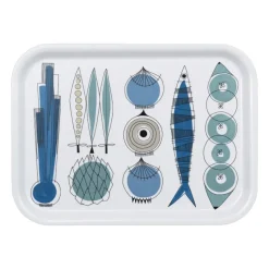 Picknick tray 20x27 cm, Blue-beige