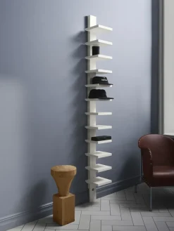 Pilaster wall shelf, Eggshell high gloss