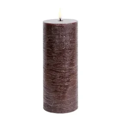 Pillar LED candle Ø7,8x20 cm, Brown