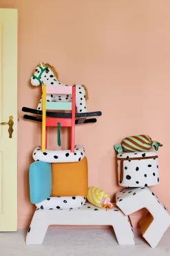 Pippi rocking horse, White-black