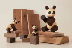Pixi Panda decoration maple 9 cm, Brown