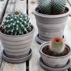 Planet Saturn flower pot Ø16 cm, grey