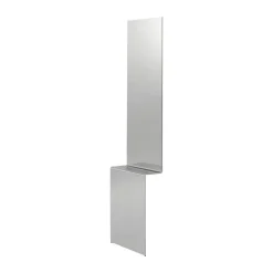 Pleat wall mirror, Polished steel, 227x57 cm