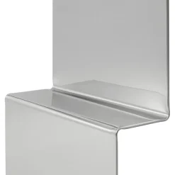 Pleat wall mirror, Polished steel, 227x57 cm