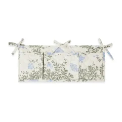 Plumbago satin quilted bed pocket, 43x18cm